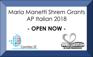 MARIA MANETTI SHREM GRANTS 2018 – NOW OPEN