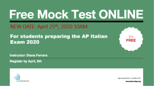 Mock Test ONLINE for students preparing AP Italian 2020