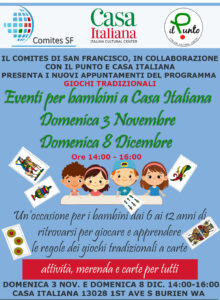 Giochi Tradizionali Italiani per Bambini: Seattle, Domenica 3 Novembre 2024